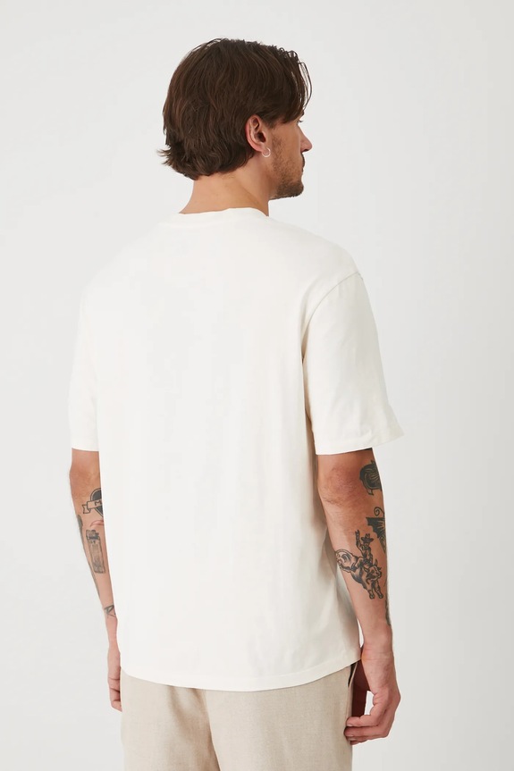 Odzież T-shirt bawełniany męski gładki kolor beżowy RS25-TSMA01 beżowy