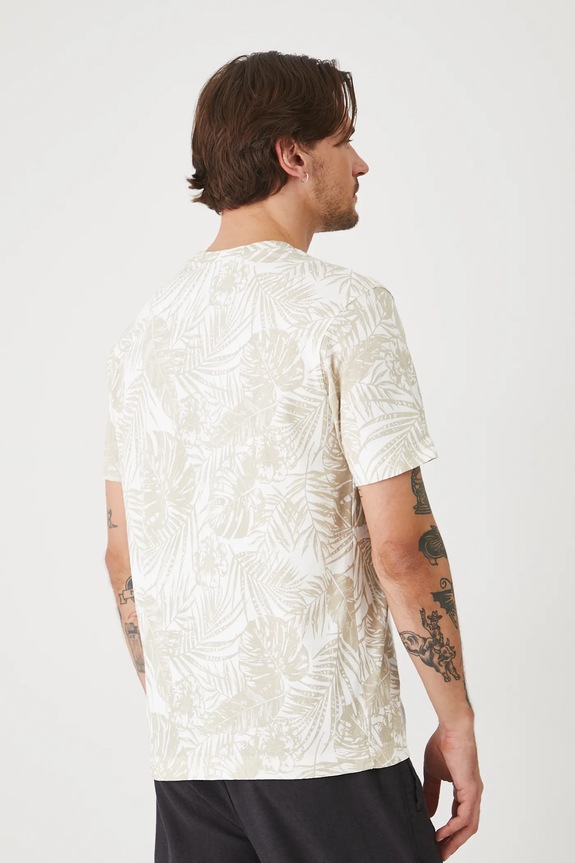 Oblečení Bavlněné tričko pánské se vzorem béžová barva RS25-TSMA28 béžová