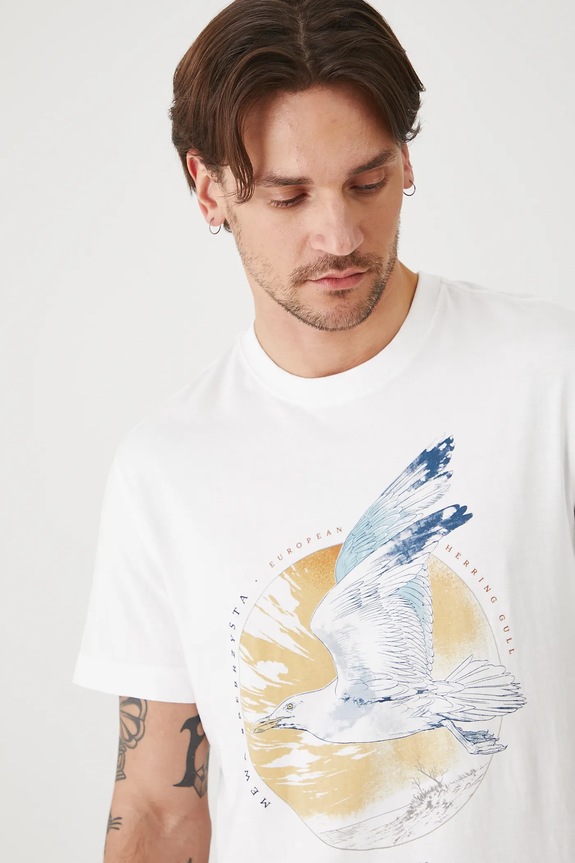 T-shirt bawełniany męski z kolekcji Medicine x Słowiński Park Narodowy kolor biały RS25-TSMA50 biały