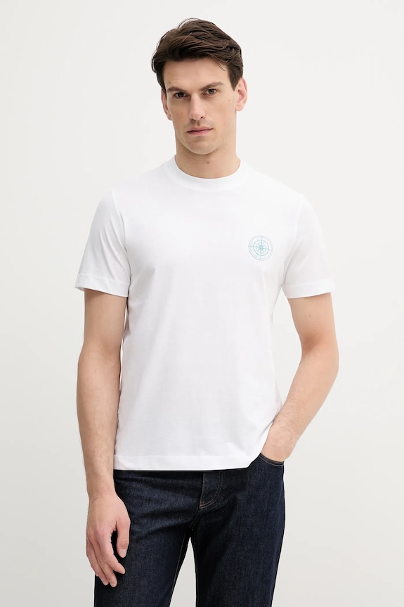 T-shirt bawełniany męski z kolekcji Medicine x Słowiński Park Narodowy kolor biały RS25-TSMA53 biały RS25