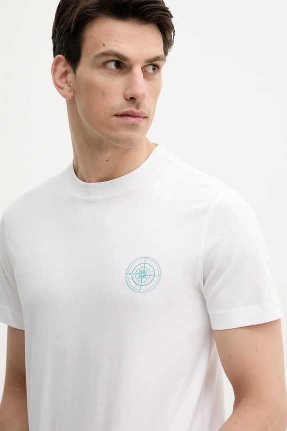T-shirt bawełniany męski z kolekcji Medicine x Słowiński Park Narodowy kolor biały biały RS25-TSMA53