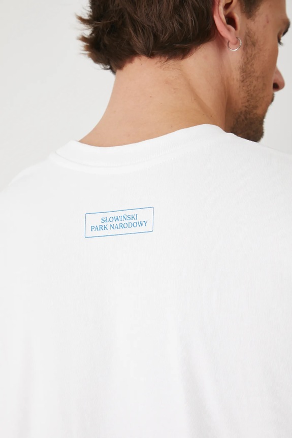 T-shirt bawełniany męski z kolekcji Medicine x Słowiński Park Narodowy kolor biały RS25-TSMA54