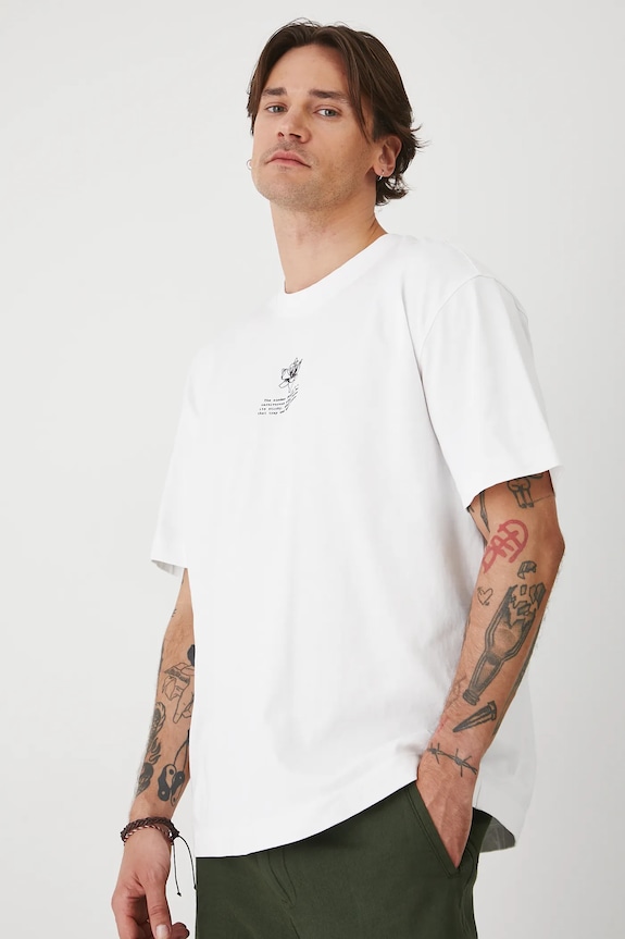 T-shirt bawełniany męski z kolekcji Medicine x Słowiński Park Narodowy kolor biały RS25-TSMA57 biały RS25
