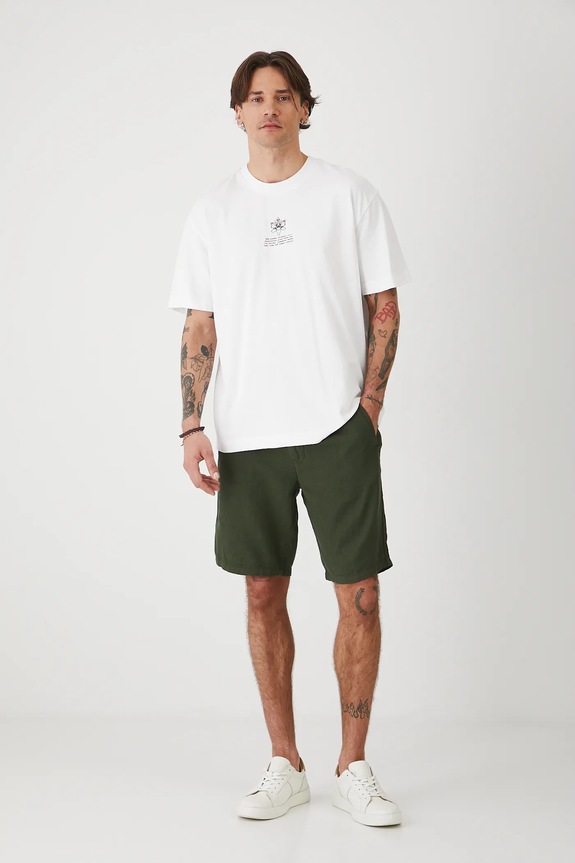 Odzież T-shirt bawełniany męski z kolekcji Medicine x Słowiński Park Narodowy kolor biały RS25-TSMA57 biały