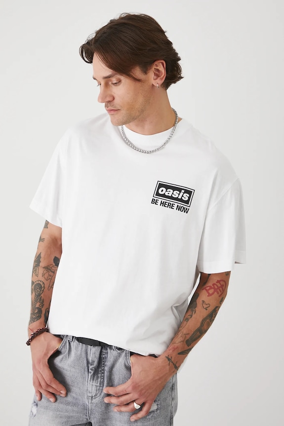 Odzież T-shirt bawełniany męski Oasis kolor biały RS25-TSMA70 biały