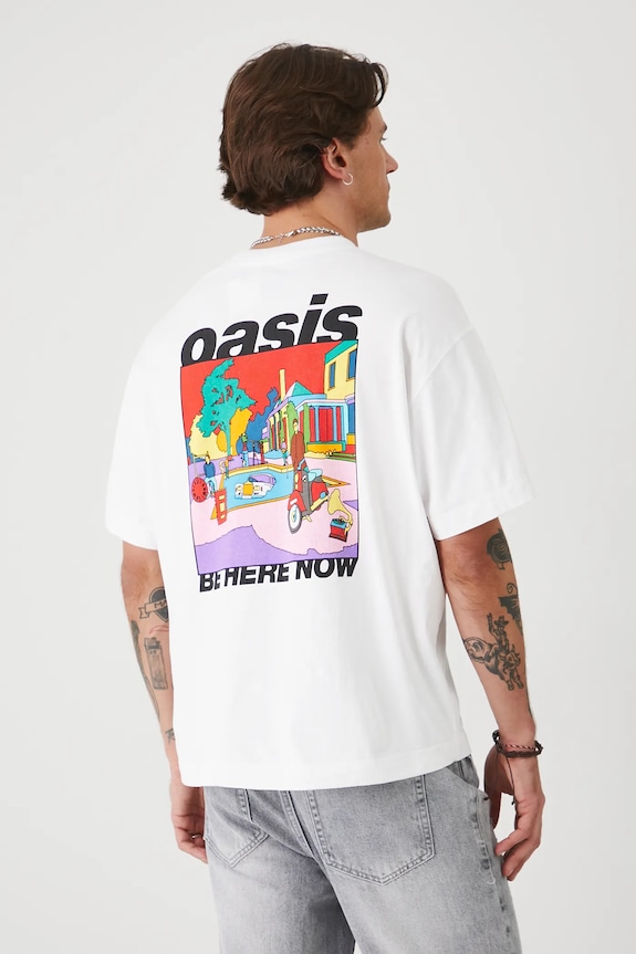 T-shirt bawełniany męski Oasis kolor biały biały RS25-TSMA70