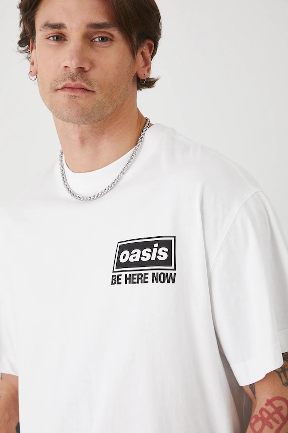 T-shirt bawełniany męski Oasis kolor biały RS25-TSMA70 biały