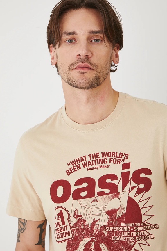 Bavlnené tričko pánske Oasis béžová farba béžová RS25.TSMA83