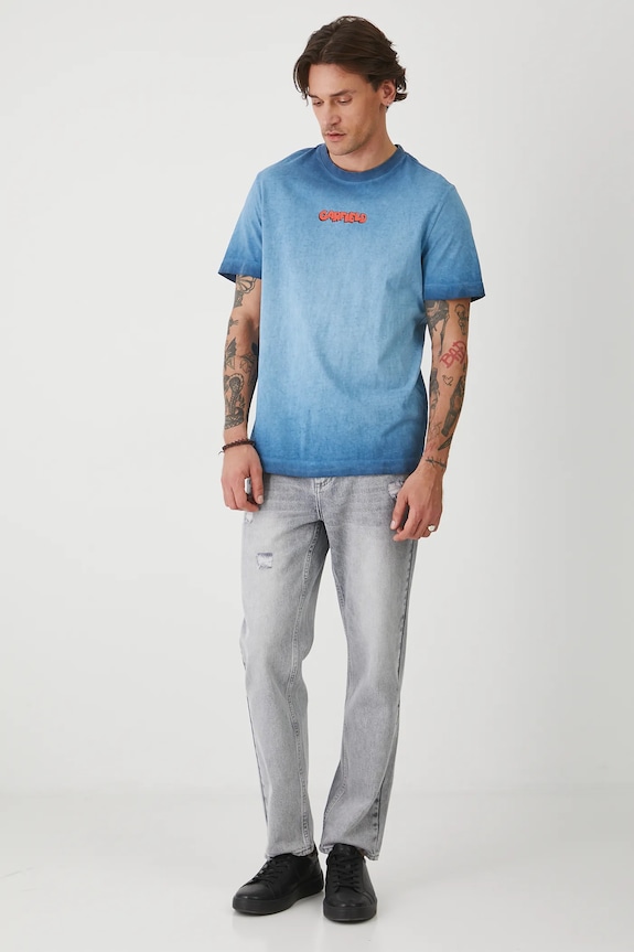 T-shirt bawełniany męski Garfield kolor niebieski RS25-TSMA86 niebieski RS25