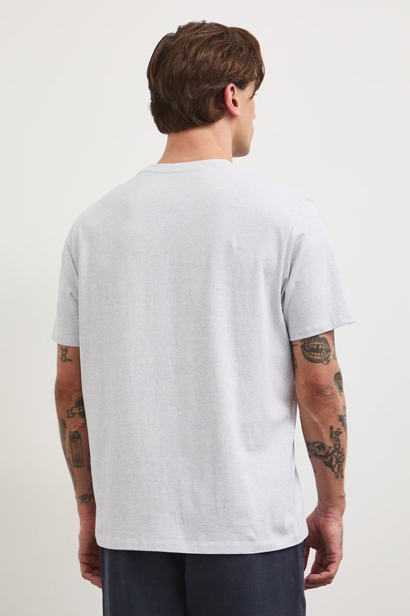 T-shirt męski melanżowy kolor niebieski niebieski RS25-TSMB01