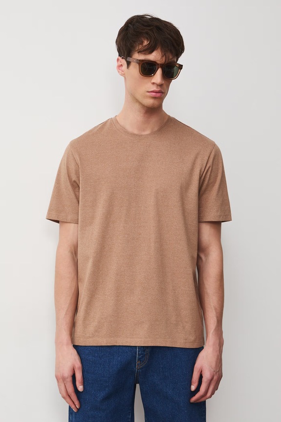 Odzież T-shirt męski melanżowy kolor beżowy RS25-TSMB01 beżowy