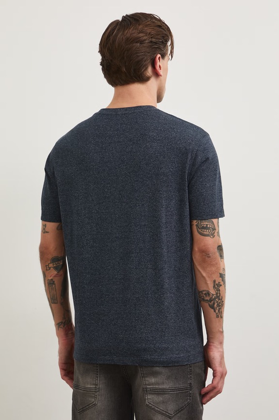 Odzież T-shirt męski melanżowy kolor granatowy RS25-TSMB01 granatowy