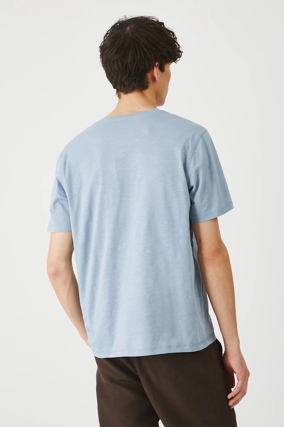 T-shirt bawełniany męski gładki kolor niebieski RS25-TSMB03 niebieski RS25