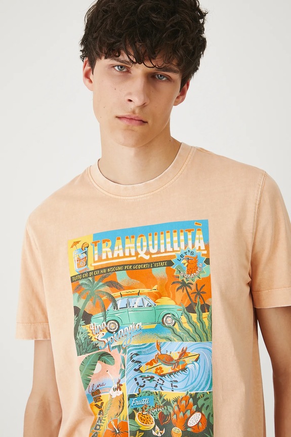 Medicine t-shirt in cotone arancione RS25-TSMB11