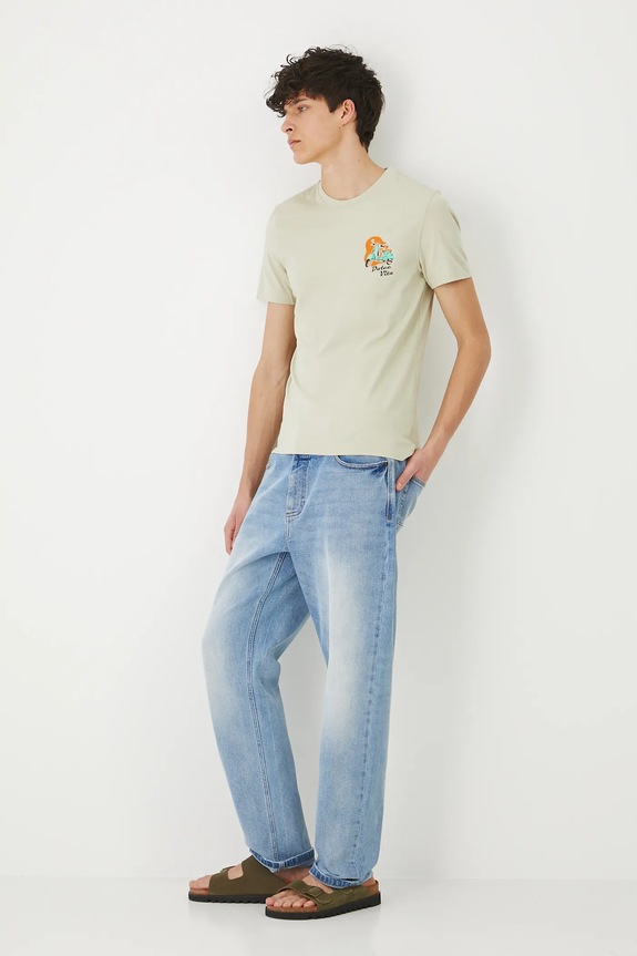 Bavlnené tričko pánske s potlačou potlač zelená RS25-TSMB20