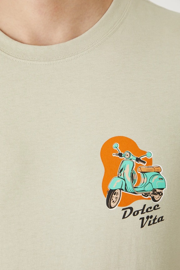 Bavlnené tričko pánske s potlačou RS25-TSMB20 zelená