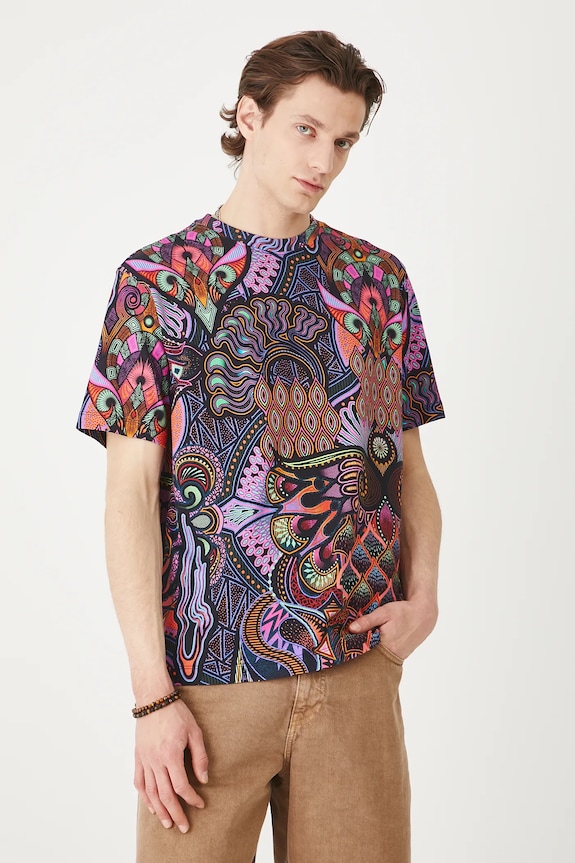 T-shirt bawełniany męski wzorzysty kolor multicolor RS25-TSMC11 multicolor RS25