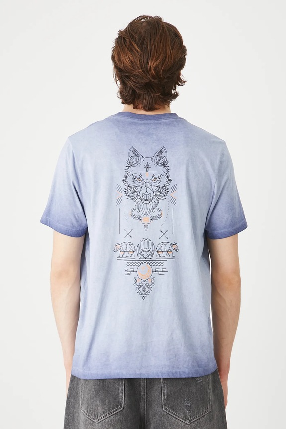 Odzież T-shirt bawełniany męski z nadrukiem kolor fioletowy RS25-TSMC15 fioletowy