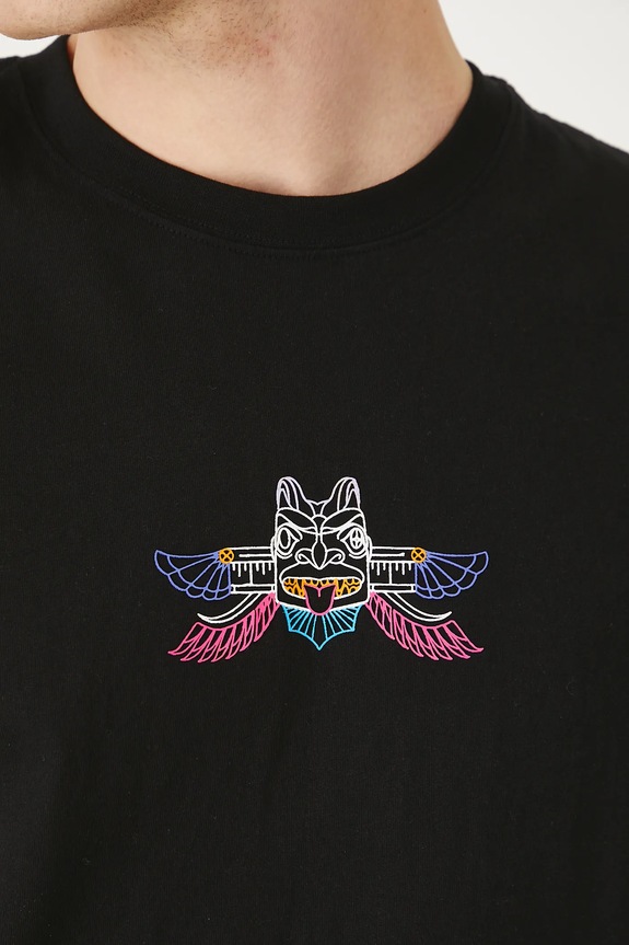 T-shirt bawełniany męski z nadrukiem kolor czarny RS25-TSMC15 czarny