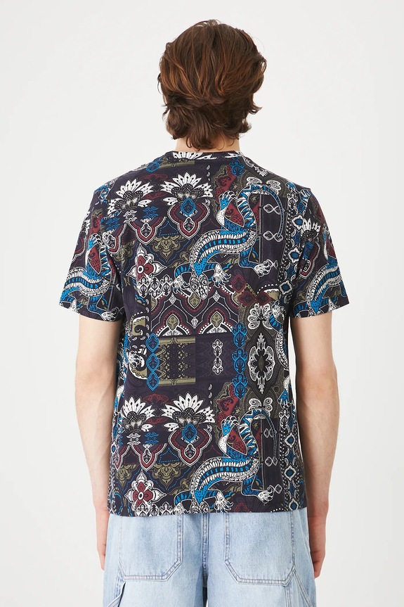 Odzież T-shirt bawełniany męski z elastanem wzorzysty kolor multicolor RS25-TSMC16 multicolor