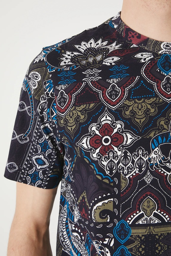 T-shirt bawełniany męski z elastanem wzorzysty kolor multicolor RS25-TSMC16 multicolor