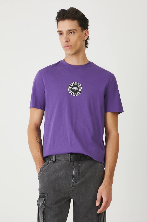Bavlnené tričko pánske s potlačou RS25-TSMC21 fialová RS25