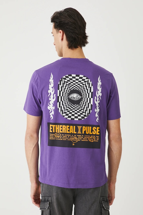 Oblečenie Bavlnené tričko pánske s potlačou RS25-TSMC21 fialová