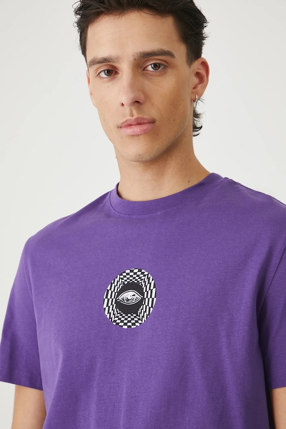 Bavlnené tričko pánske s potlačou fialová RS25-TSMC21