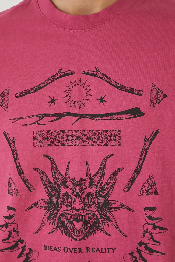 Bavlnené tričko pánske s potlačou RS25-TSMC22 ružová