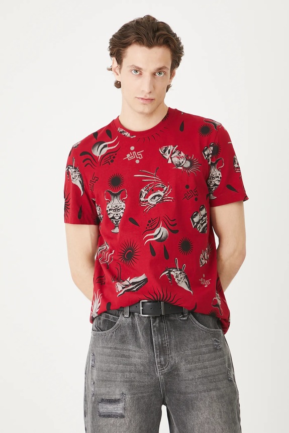 Oblečenie Bavlnené tričko pánske Tattoo Art by Michał Kidacki RS25-TSMC51 červená