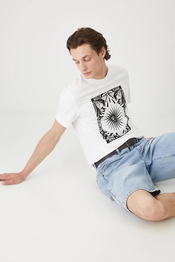 Bavlnené tričko pánske Tattoo Art by Michał Kidacki RS25-TSMC55 biela RS25