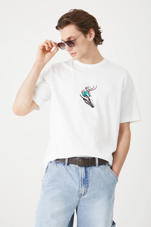 Bavlnené tričko pánske Tattoo Art by Michał Kidacki RS25-TSMC56 biela RS25