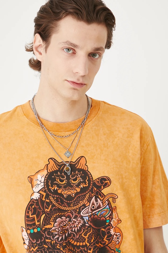 Bavlnené tričko pánske Tattoo Art by Boren Huang – Horiren 彫壬 RS25-TSMC61 oranžová