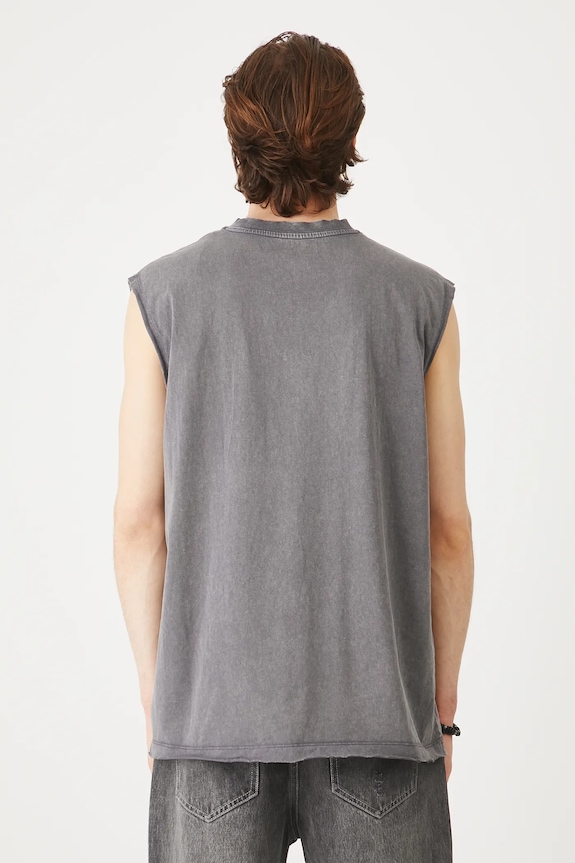 Bavlnené tričko pánske bez rukávov Tattoo Art by Michał Kidacki sivá RS25-TTMC51