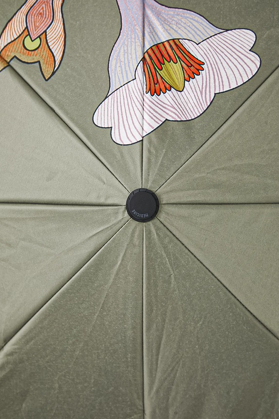 Parasol z motywem roślinnym i zwierzęcym kolor zielony zielony RS25-UMU603