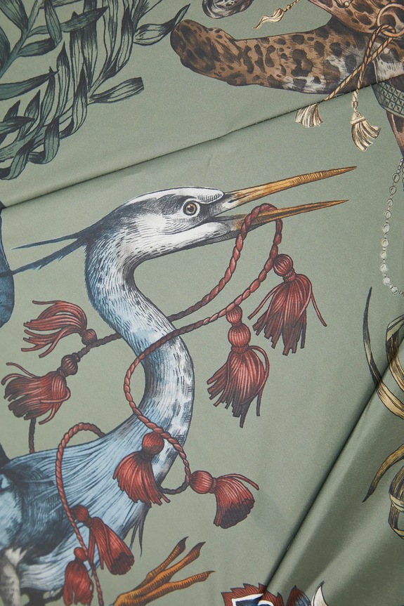 Dáždnik s rastlinnými a zvieracími motívmi zelená farba RS25-UMU801 zelená