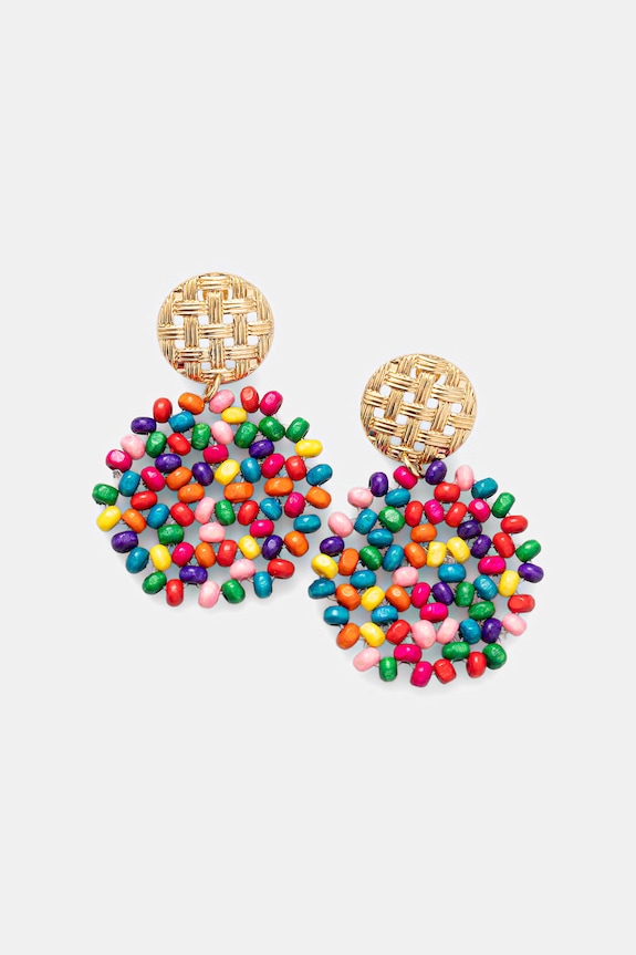 Kolczyki damskie z koralików multicolor RS26-AUD900