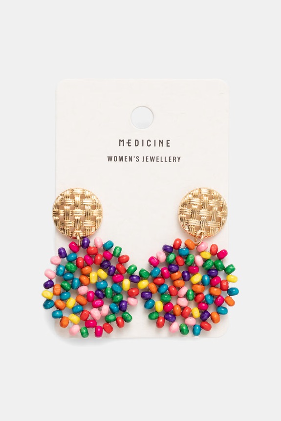 Kolczyki damskie z koralików multicolor RS26-AUD900