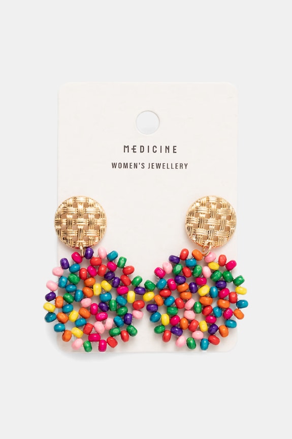 Kolczyki damskie z koralików multicolor RS26-AUD900