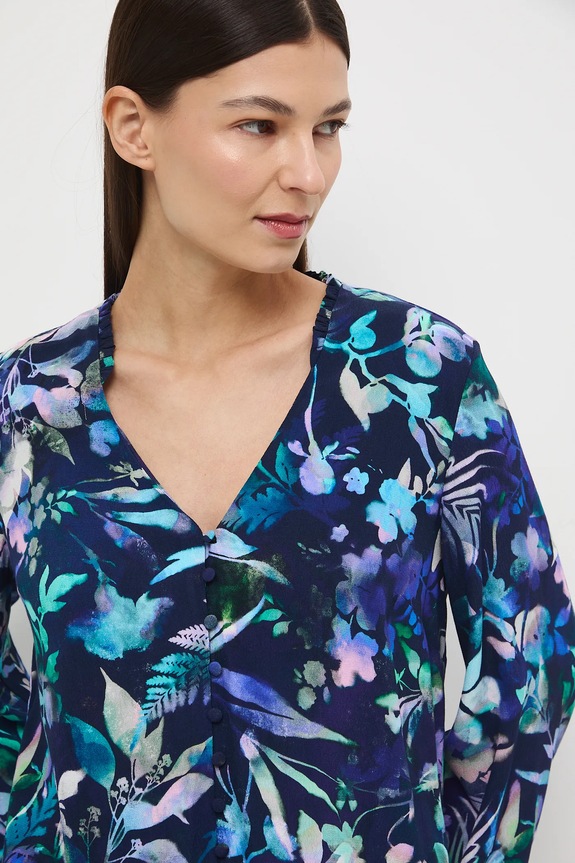 Bluzka damska z wiskozy wzorzysta RS26-BDD011 multicolor