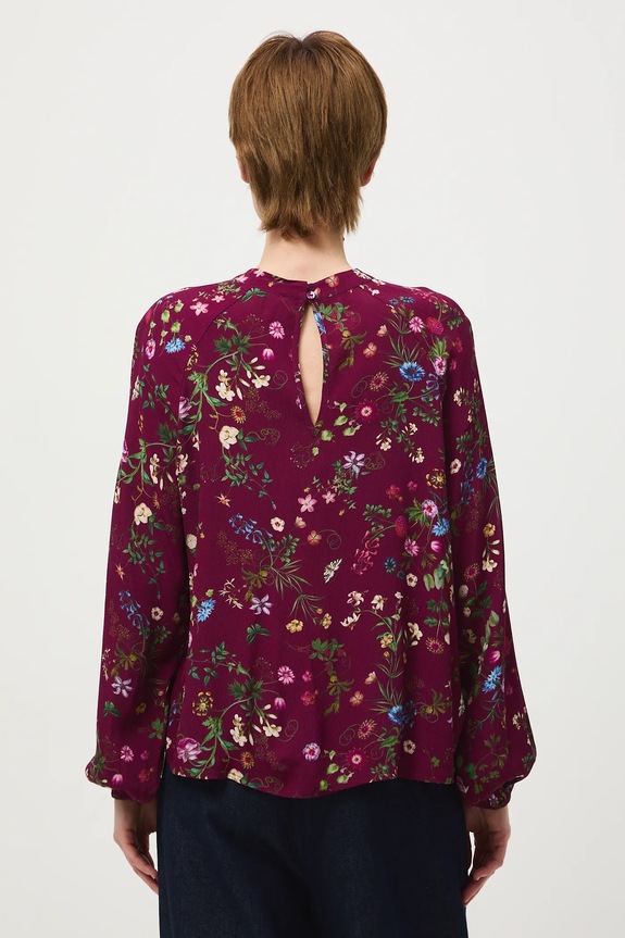 Oblečení Halenka dámská z viskózy se vzorem RS26-BDD030 burgundské