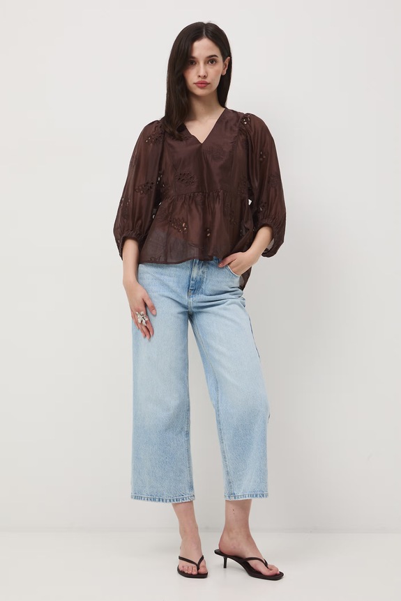 Bluzka damska z lyocellem RS26-BDD701 brązowy RS26