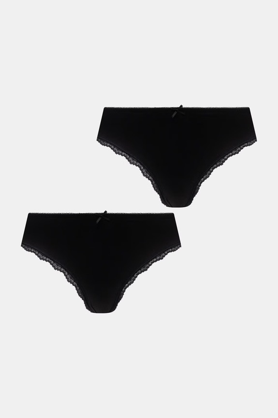 Figi damskie bawełniane z elastanem 2-pack czarny RS26-BID050