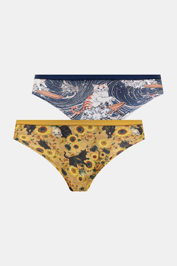 Bavlněné kalhotky dámské z Kočičí kolekce (2-pack) RS26-BID350 vícebarevná RS26