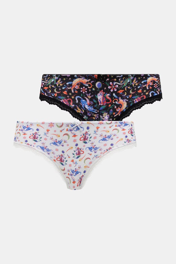 Medicine figi damskie bawełniane z elastanem 2-pack multicolor RS26-BID702