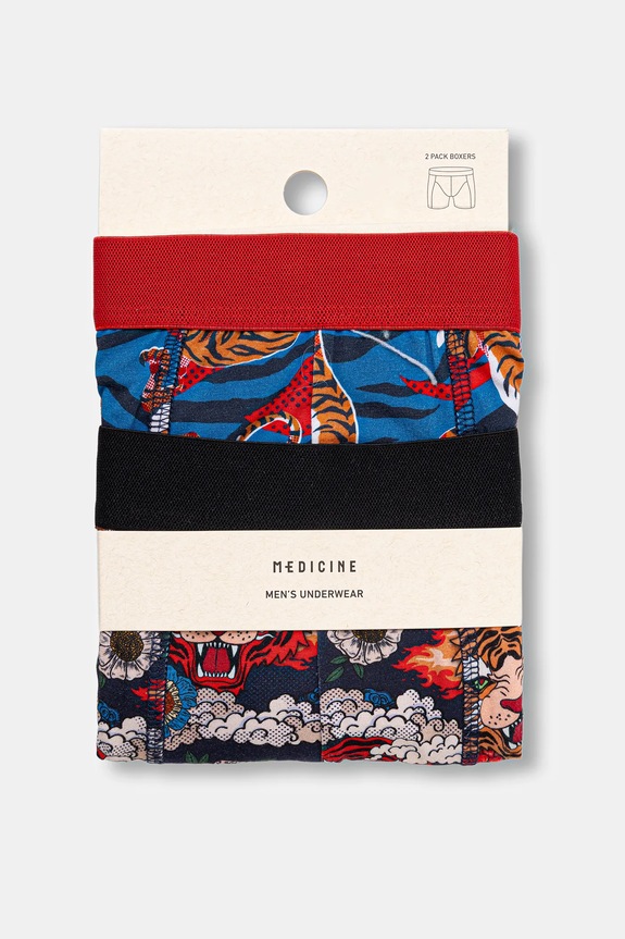 Bavlnené boxerky vzorované s elastanom (2-pack) RS26-BIM301