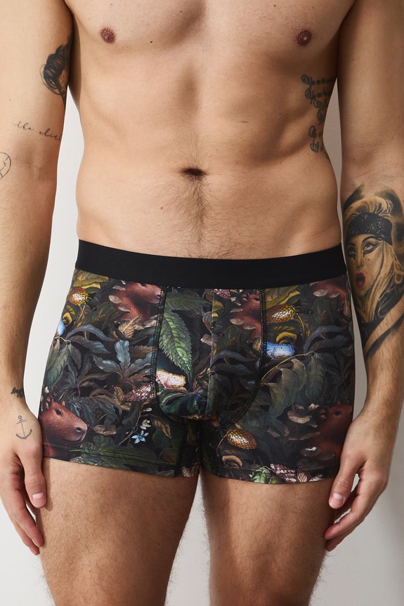 Bavlnené boxerky vzorované s elastanom (2-pack) RS26-BIM302