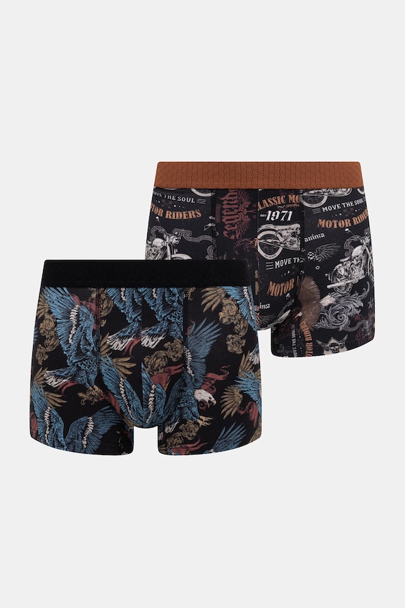 Bokserki bawełniane męskie z elastanem wzorzyste (2-pack) RS26-BIM402 multicolor RS26