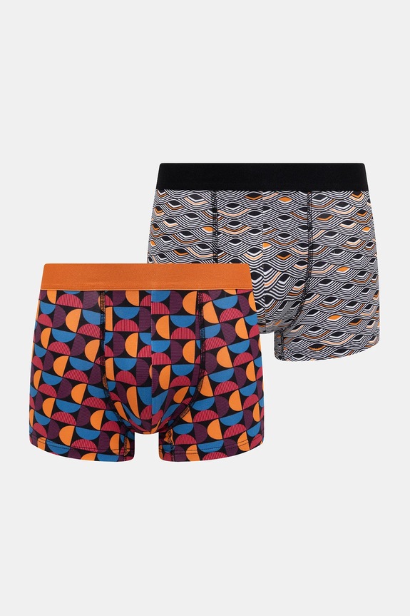 Bokserki bawełniane męskie z elastanem wzorzyste (2-pack) RS26-BIM403 multicolor RS26