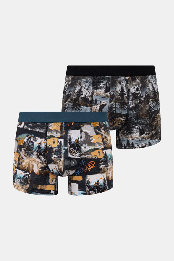 Boxerky pánske bavlnené s elastanom 2-pak RS26-BIM501 viacfarebná RS26